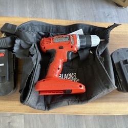 Drill - Black and Decker, 2 Batteries, 1 Charger, 1 Bag