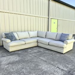 Large Beige Sectional 3 Piece Couch