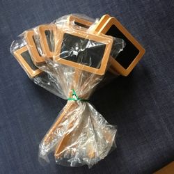 New 10 Mini Wooden Chalkboard Signs, Great For Place Settings, Table Number, Flower Arrangements, Baskets Etc, Chalkboard  On Both Sides