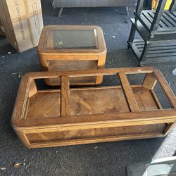 MUST GO!!! - 4ft. Wood w/ Glass Coffee Table and Side Table