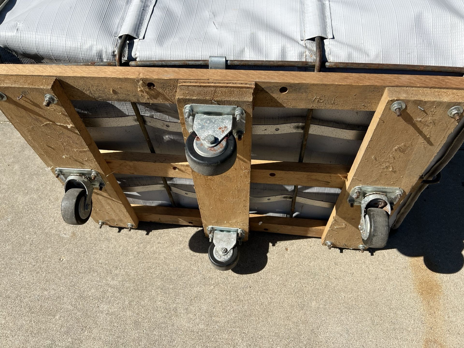 Heavy Duty Industrial Laundry Bin / Cart Canvas And Wood