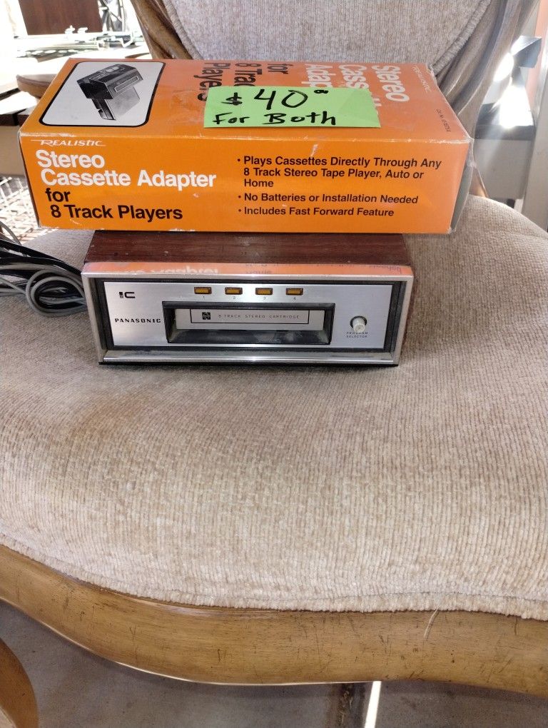 Panasonic 8-track Player With Stereo Cassette Adapter 