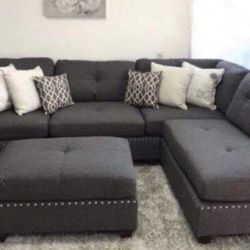 Sectional Sofa Set With Ottoman 