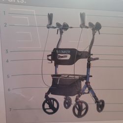 ELENKER ROLLATOR WALKER UPRIGHT BLUE