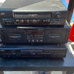 VHS, Stere Double Cassette Deck, And DVD Audio-Video, CD Player