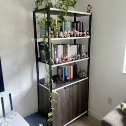 3 Tier Bookshelf With Cabinets 