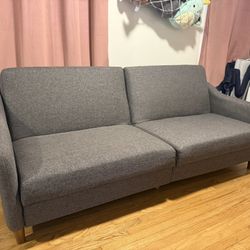 Modern Convertible Sleeper Sofa (Gray Fabric)