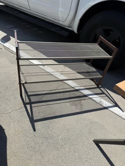 2 tier metal shoe rack 36”