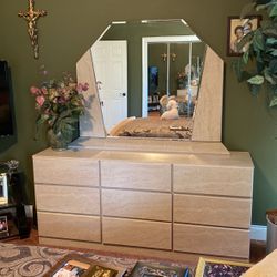 Faux Wood Finish Dresser-light Grey-66” Long