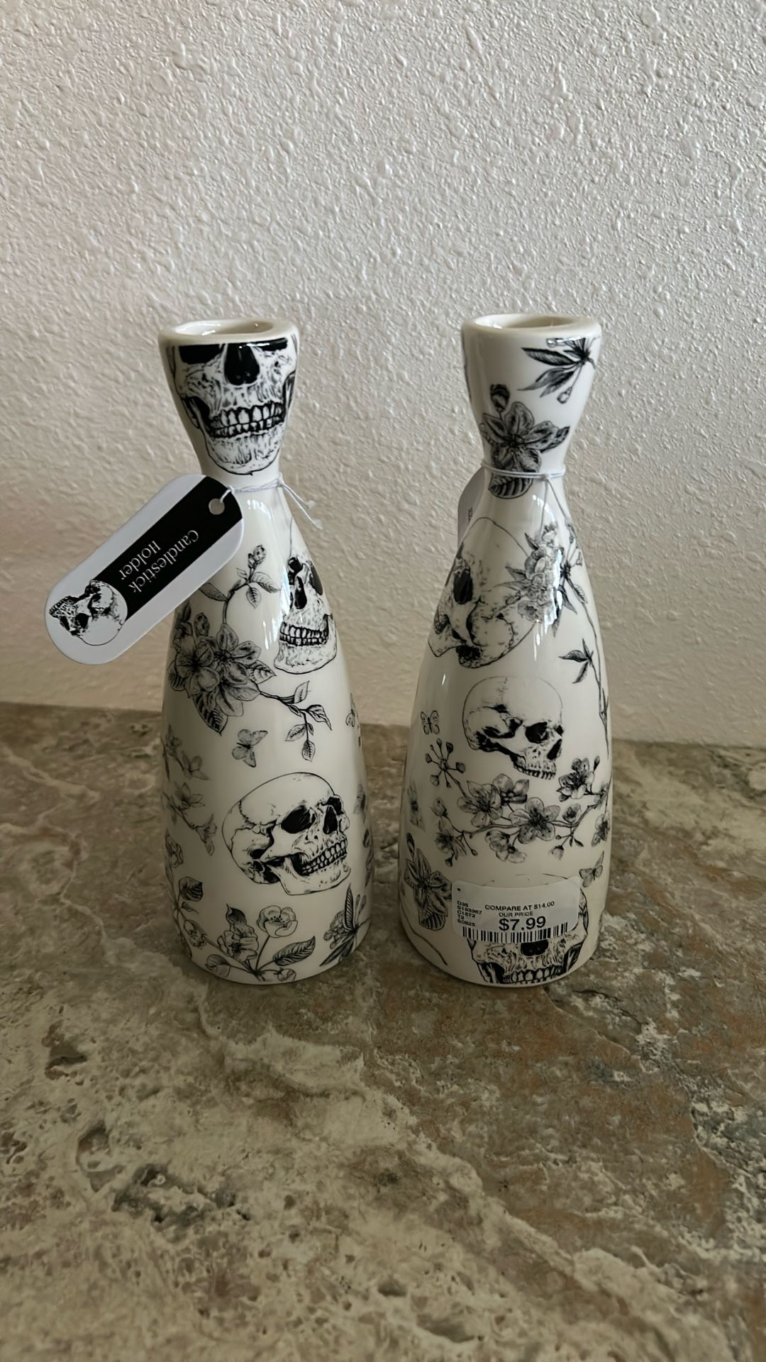 Skull Ceramic Candle Holders