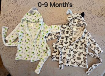 Set of 2 Baby Hooded Robes, Size 0-9 Months