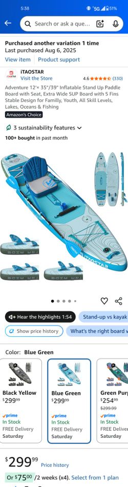 Paddle board 12 ft long