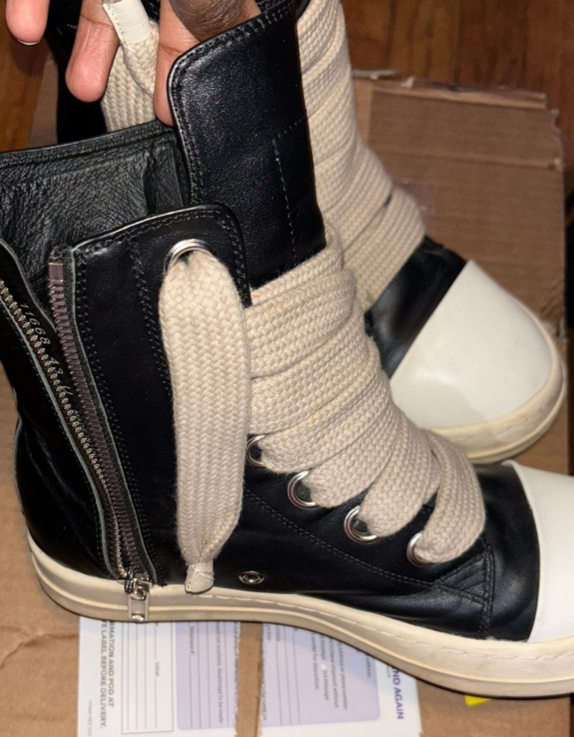 Rick Owen’s High Top Jumbo Lace