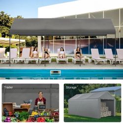 Carport 10x20 Dark Grey 