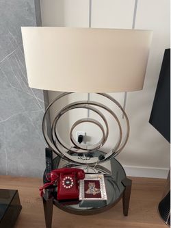 Authentic Eichholtz Designer Table Lamp – Chrome Rings – Luxury