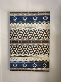 Brown & Blue Aztec Canvas