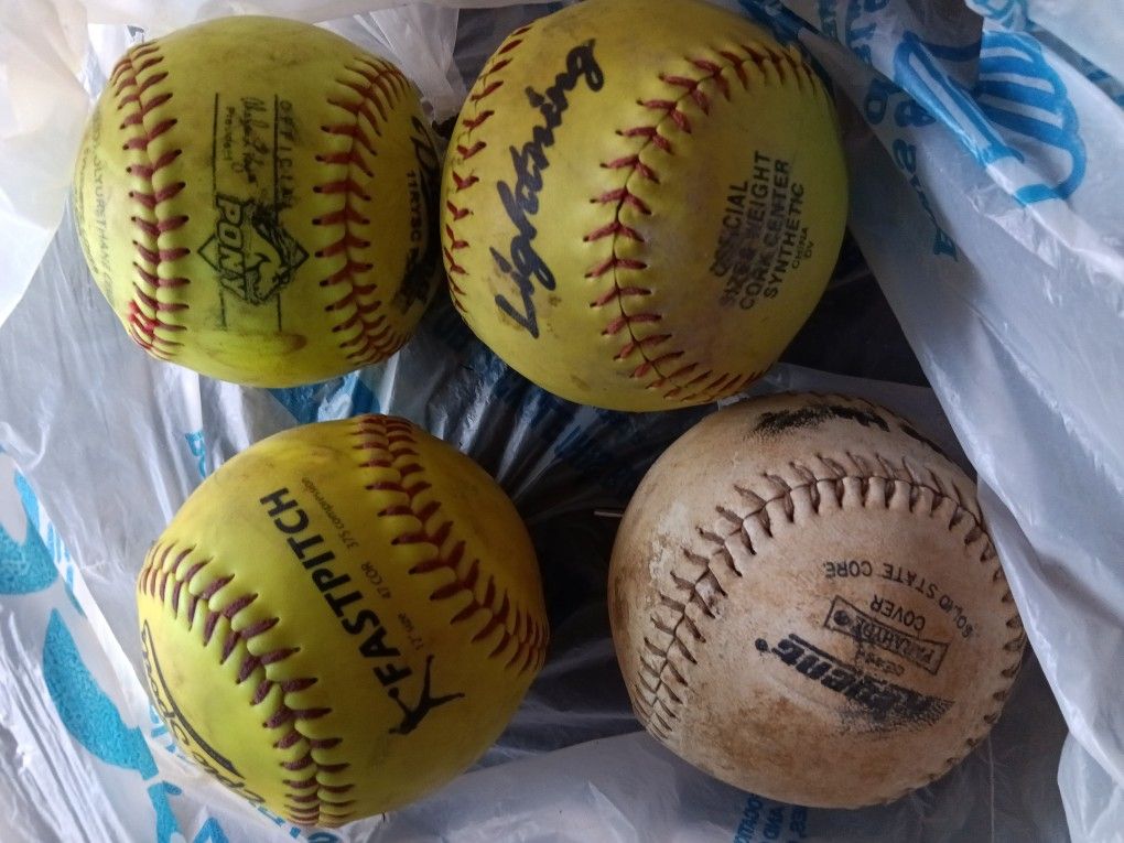 4 Fast Pitch Soft Balls