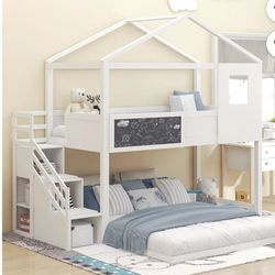 Tree House Bunk Bed Tqin Over Full 