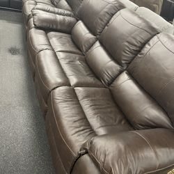 Leather Power Reclining Sofa And Leather Power Rec Love Seat On Sale