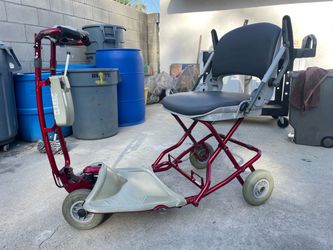 Folding Transport Wheelchair with Red Frame