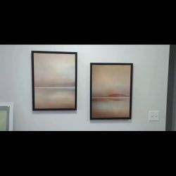 'Landscape Sunset' by Cora Niele Set of 2 Black Framed- 18"x 24" Each...
