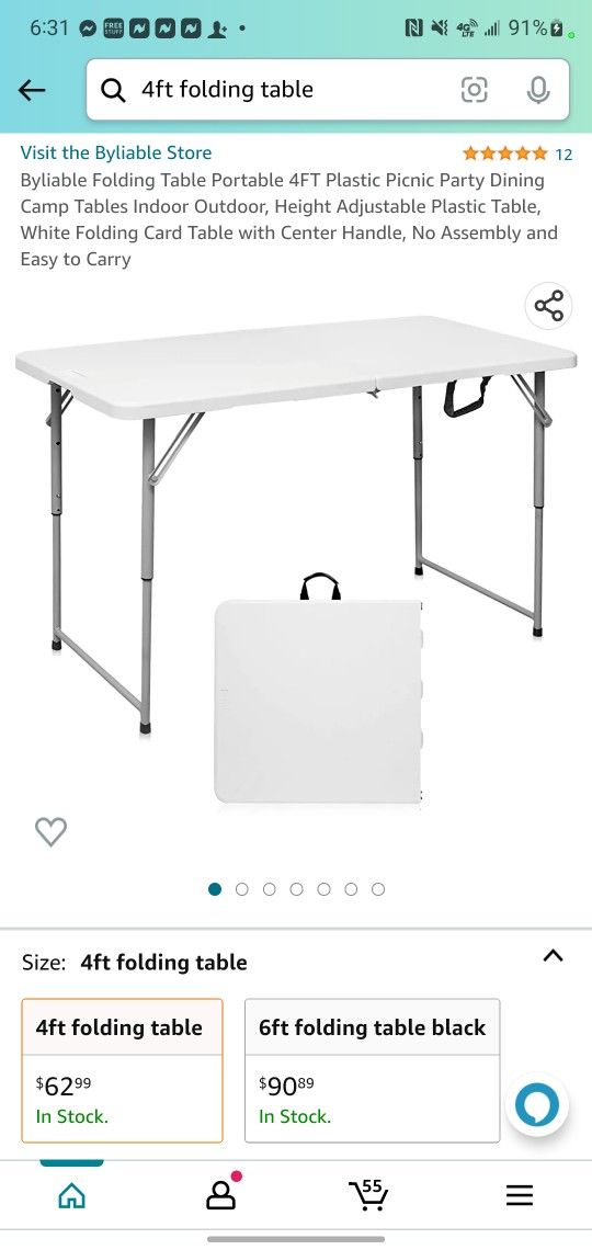 4ft Folding Table