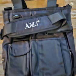 AMJ Business Crossbody Sling Messenger Black-New