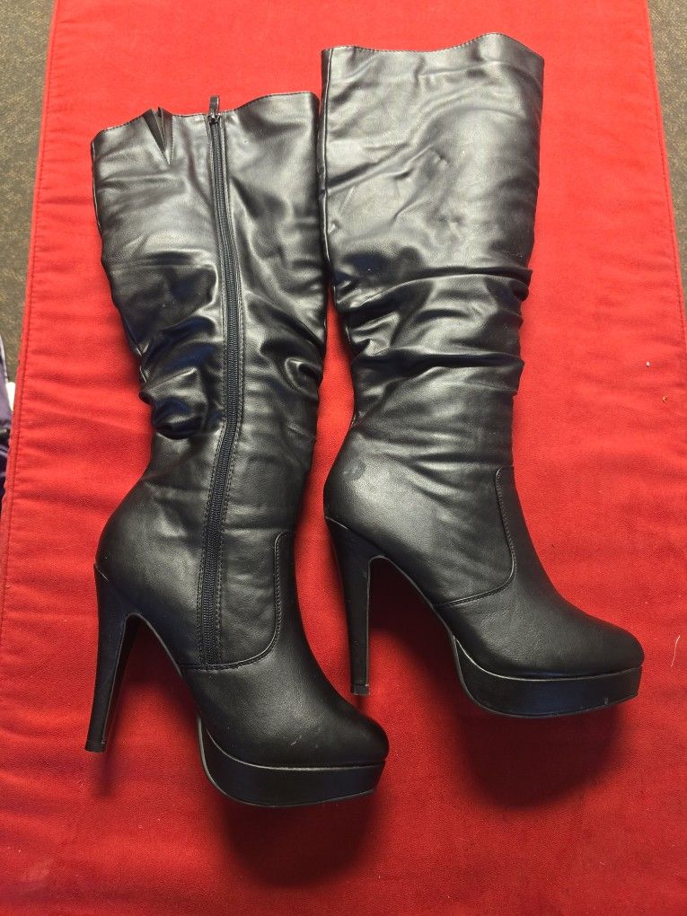 Black High Hill Boots