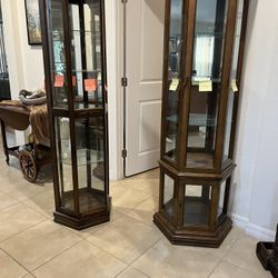 2 Compact Curio Cabinets  40.00 Each