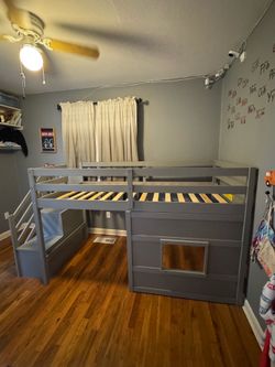 Kids Loft Bed with Stairs and Storage