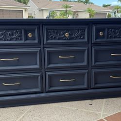 Dresser, Nightstands and Mirror