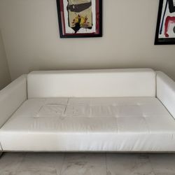White Leather Couch For Sale 
