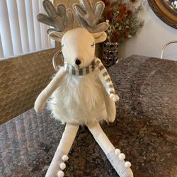 CHRISTMAS REINDEER PLUSH SHELF SITTER HOLIDAY DEER CHRISTMAS DEER DECOR OBO