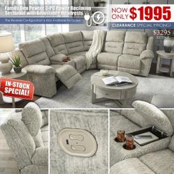 Power Reclining Sectional In Stock For Immediate Delivery 