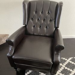 Reclining Dark Brown Faux Leather Chair