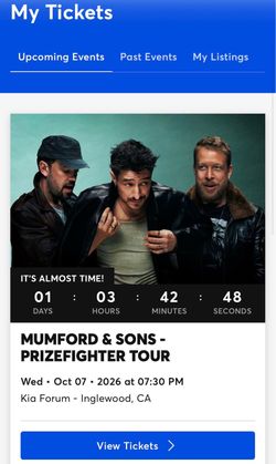 Mumford & Sons Prizefighter Tour