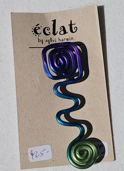 Anodized Aluminum Pin By California Artist Sylvi Harwin for Her Line, Éclat!