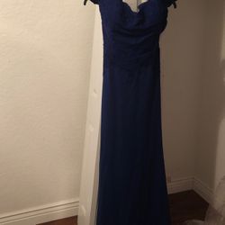 Royal Blue Off shoulder formal dress