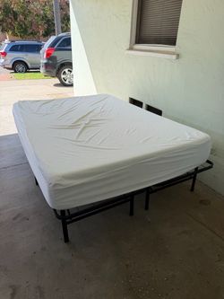 Full Bed Mattress + Heavy Duty Metal Bed Frame Included