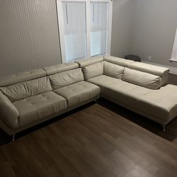 Cream L-shaped Sectional