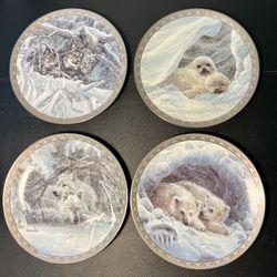 The Bradford Exchange 1993 To 1994 Peace On Earth 4 Signed Numbered Plates, 8”