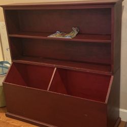 Large Wooden Multi-Functional Bookcase Or Toy Storage Bin Cabinet 