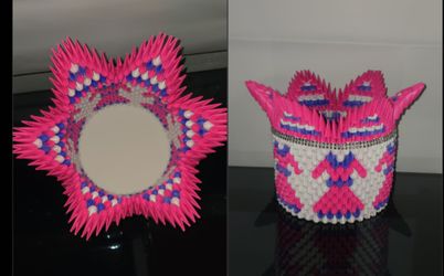 Canasta de Origami 3D handmade
