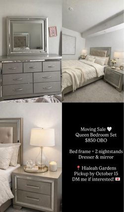 Silver Bedroom Set – $850 OBO ✨