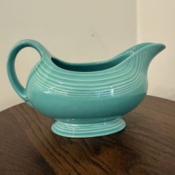 Large Vintage Fiestaware Green Gravy Sauce Boat