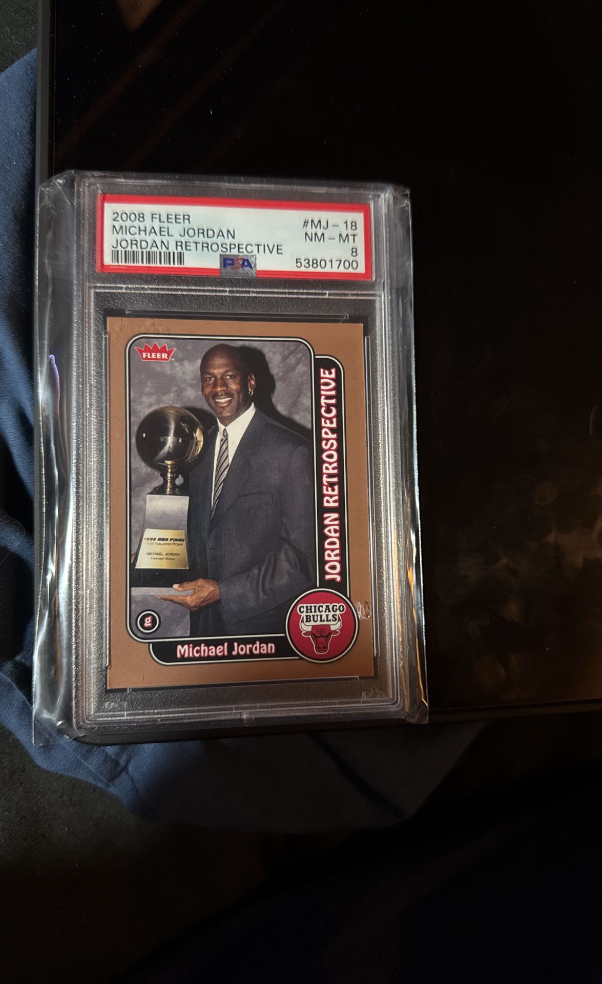 2008 Fleer Michael Jordan Retrospective PSA 8
