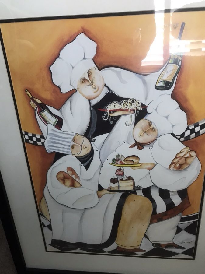 Chef Painting with Black Frame