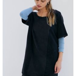  ANTHROPOLOGIE  BLACK TERRY TUNIC DRESSS.  SMALL MEDIUM & LARGE AVAILABLE