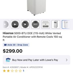 Hisense 5000 Btu Portable Air conditioner 