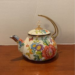 Gibson Cream With Floral Tea Pot 9” X 10”  L20